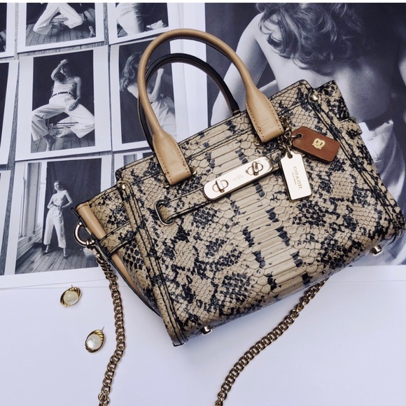 COACH SWAGGER 20 Colorblock Embossed Carryall - Picture 6 of 6